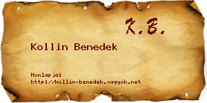 Kollin Benedek névjegykártya