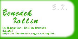 benedek kollin business card